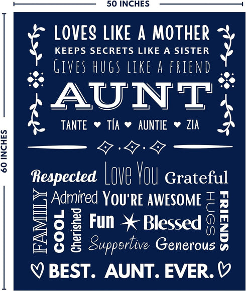 Best Aunt Ever Blanket Gift of Love  Appreciation